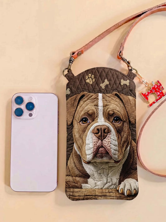 Bulldog Quilted Slim Phone Crossbody Bag