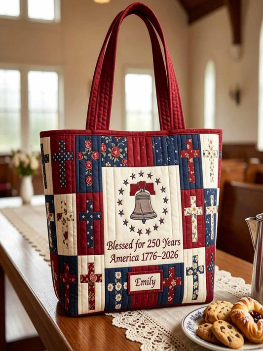 Blessed Liberty Quilted Tote Bag