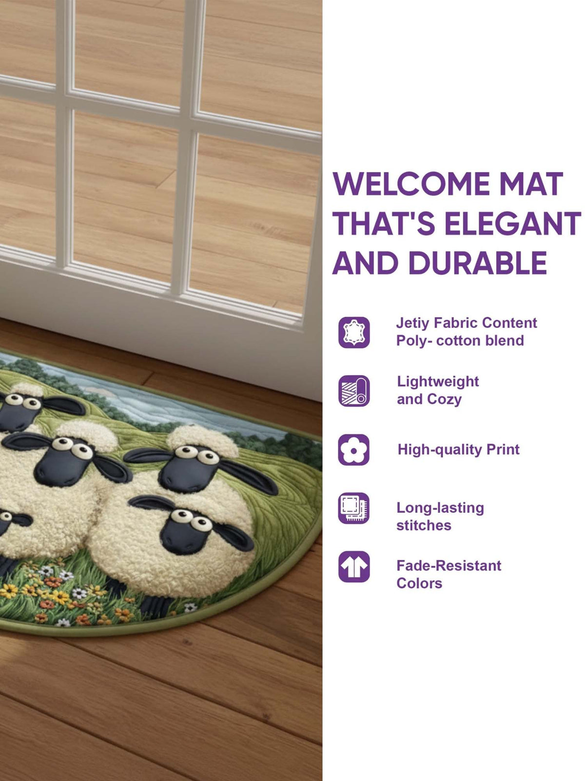 Wilderness Bear Quilted Welcome Mat