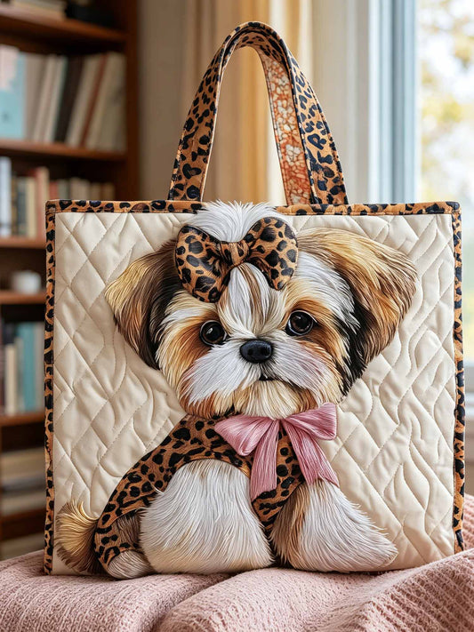 Adorable Shih Tzu Quilted Tote Bag