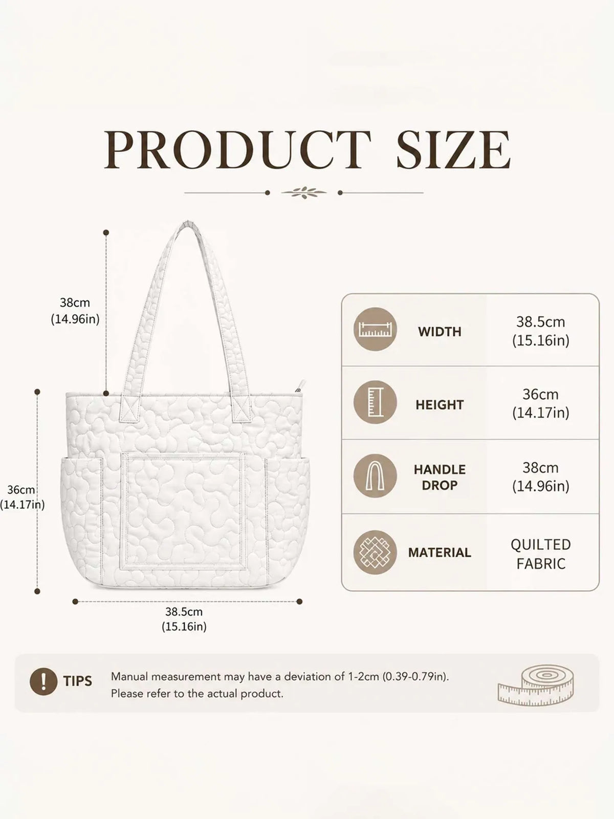 Bookish Multiple Pockets Quilted Tote Bag