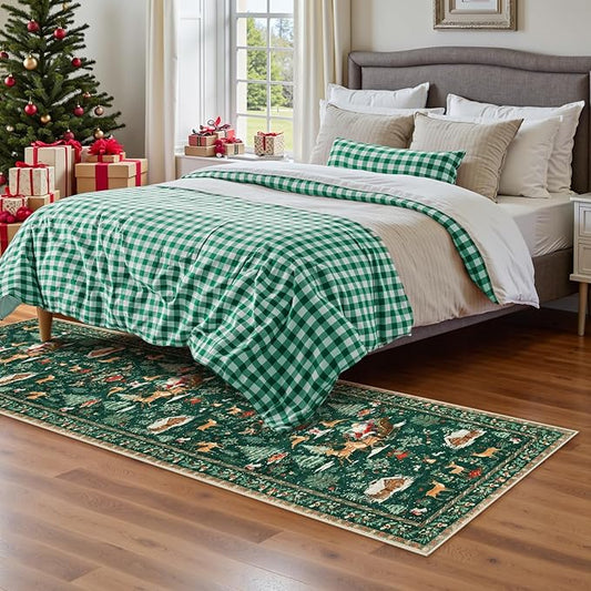 🎄Soft Christmas Tree Santa Claus Carpet Runner
