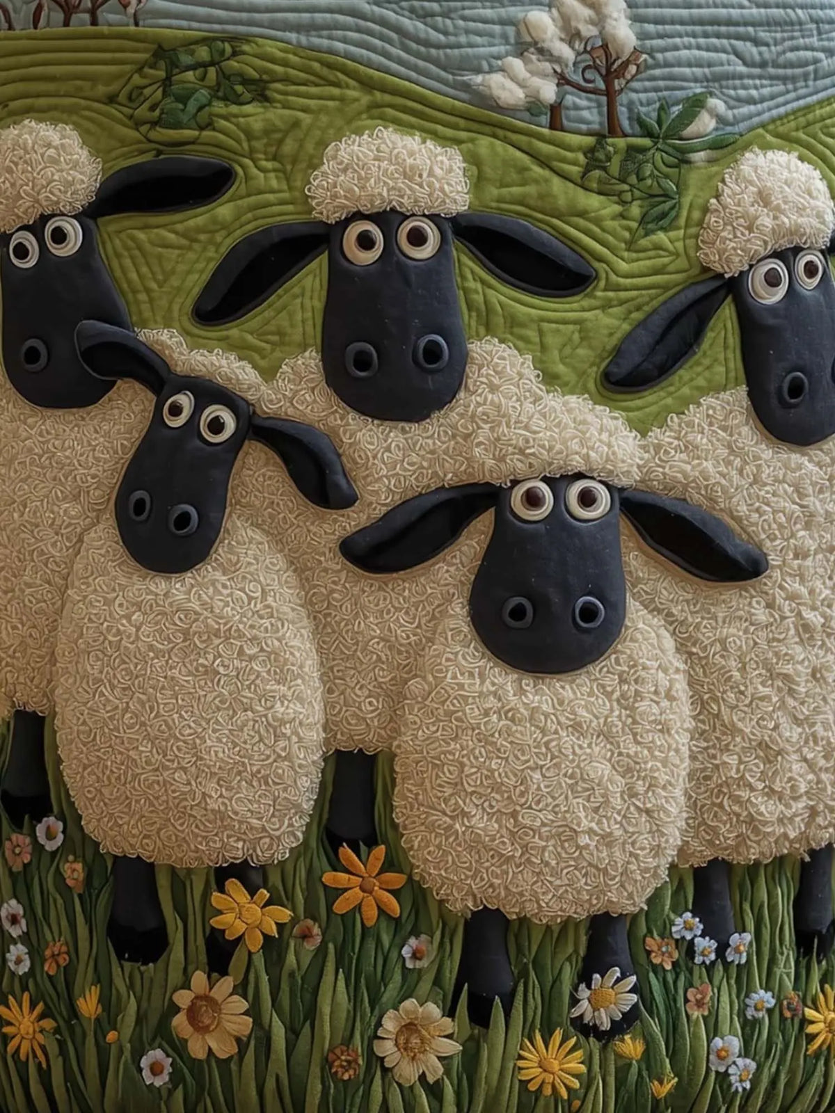 Cute Sheep Quilted Backpack
