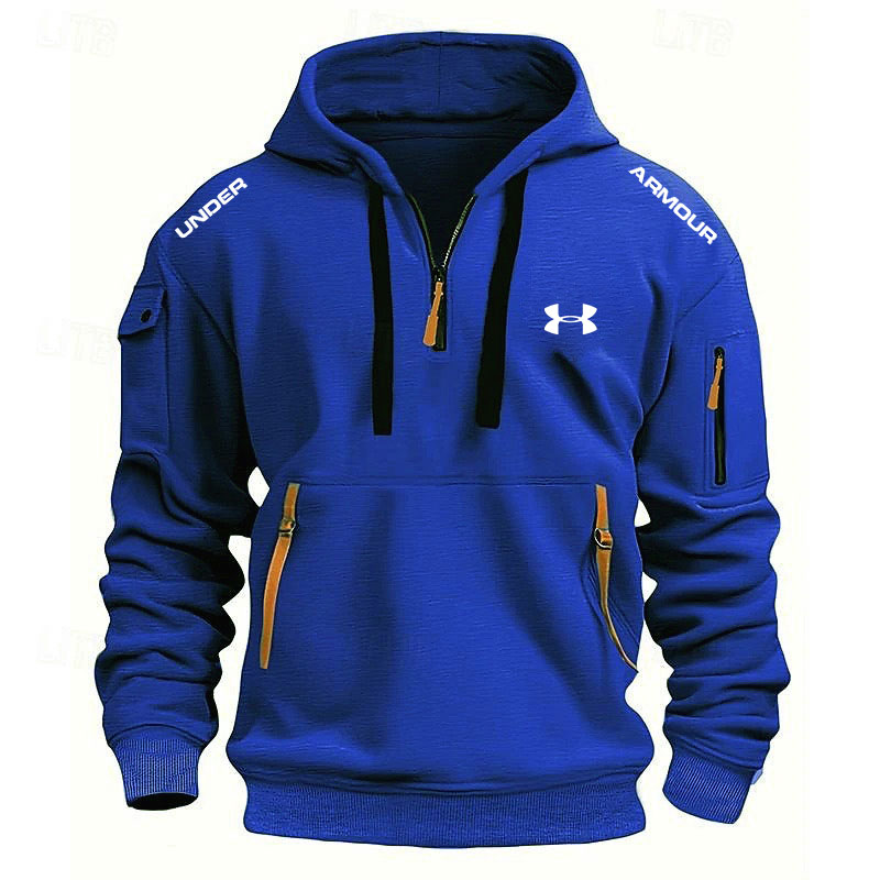 Men's Zipper And Multi Pocket Sport Casual Sweatshirt