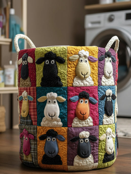 Dreamy Sheep Quilted Laundry Basket