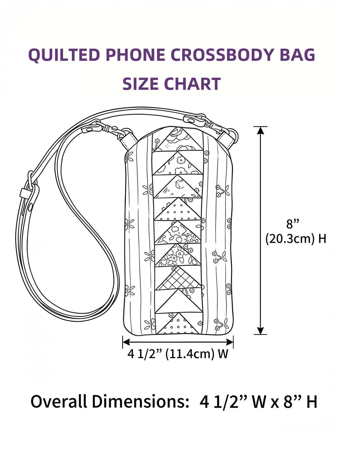 Funny Chick Quilted Slim Phone Crossbody Bag