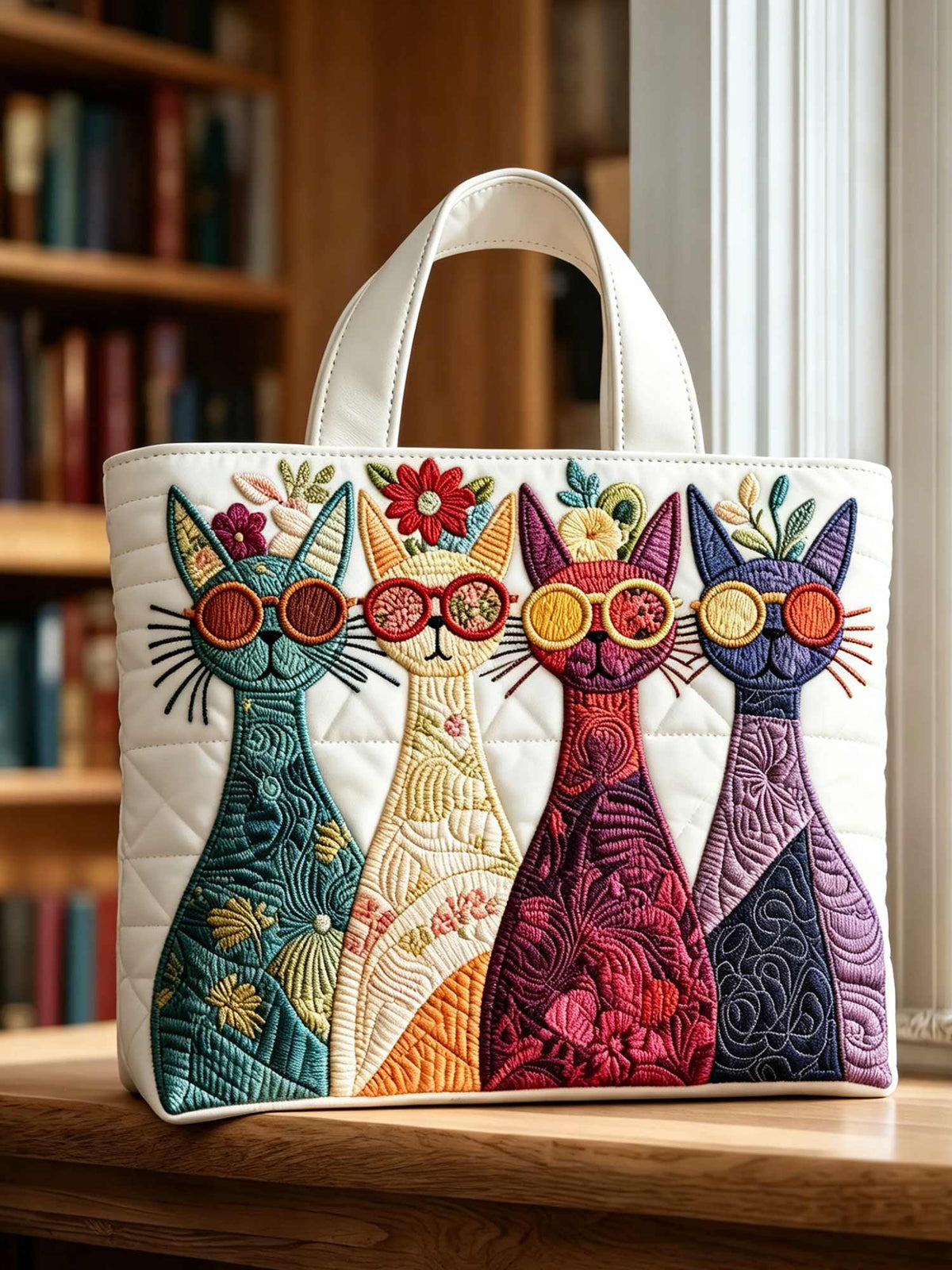 Stylish and interesting quilted tote bag
