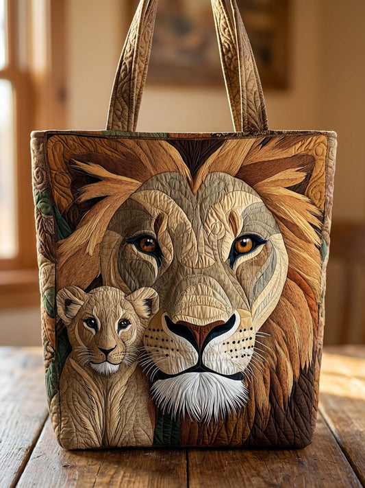 Lion Mother's Day Quilted Tote Bag