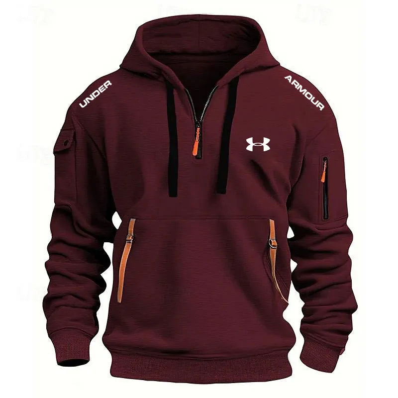 Men's Zipper And Multi Pocket Sport Casual Sweatshirt