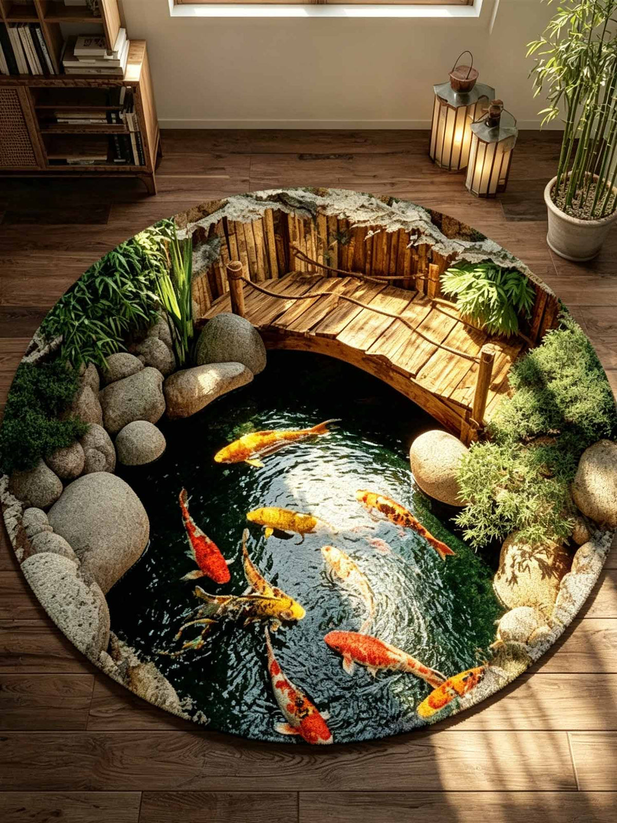 Koi Garden Round Carpet