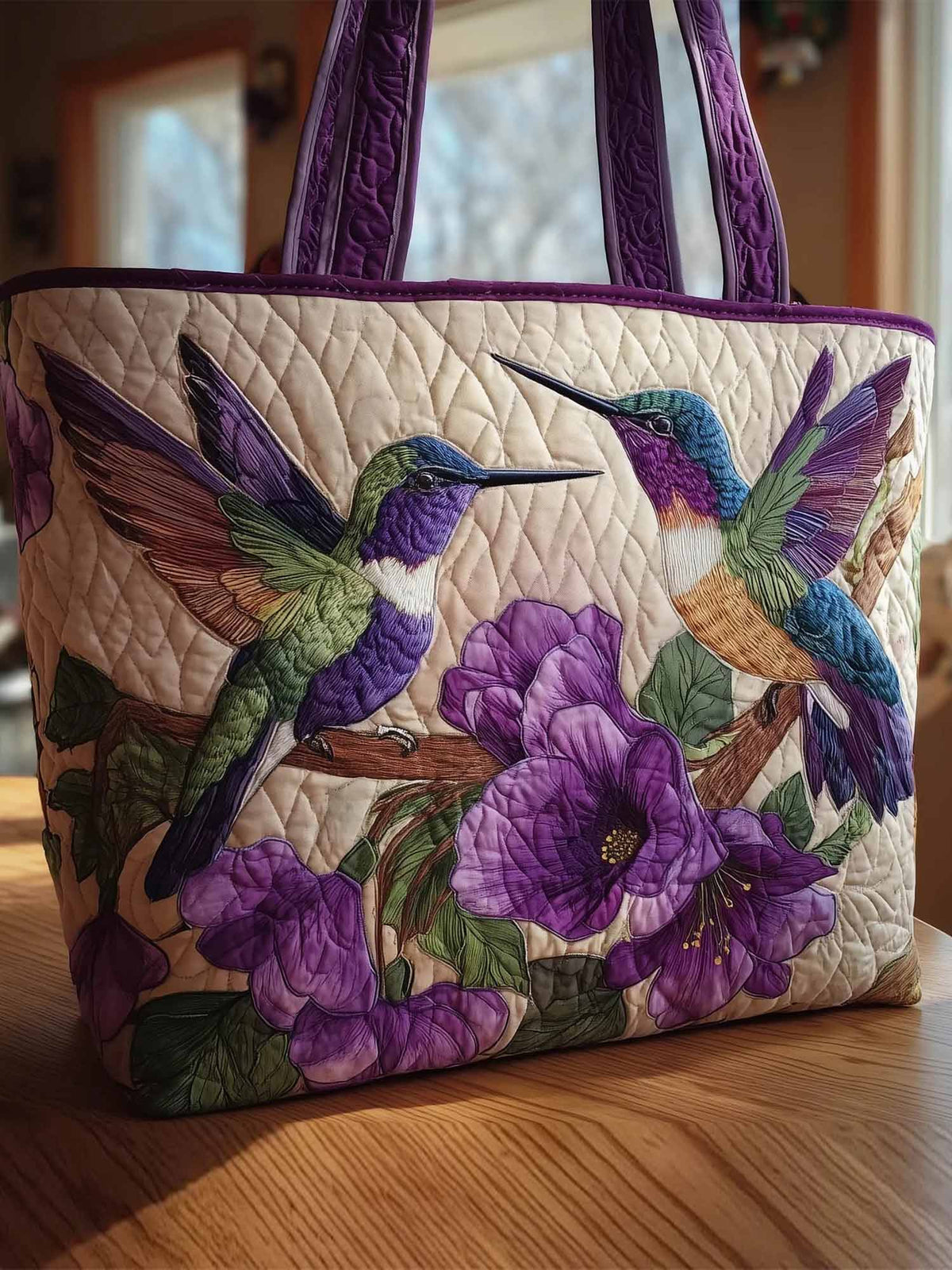 Amethyst Pair  Quilted Tote Bag