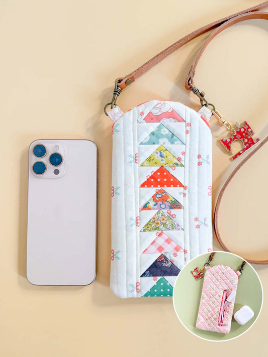 Flower Quilted Slim Phone Crossbody Bag
