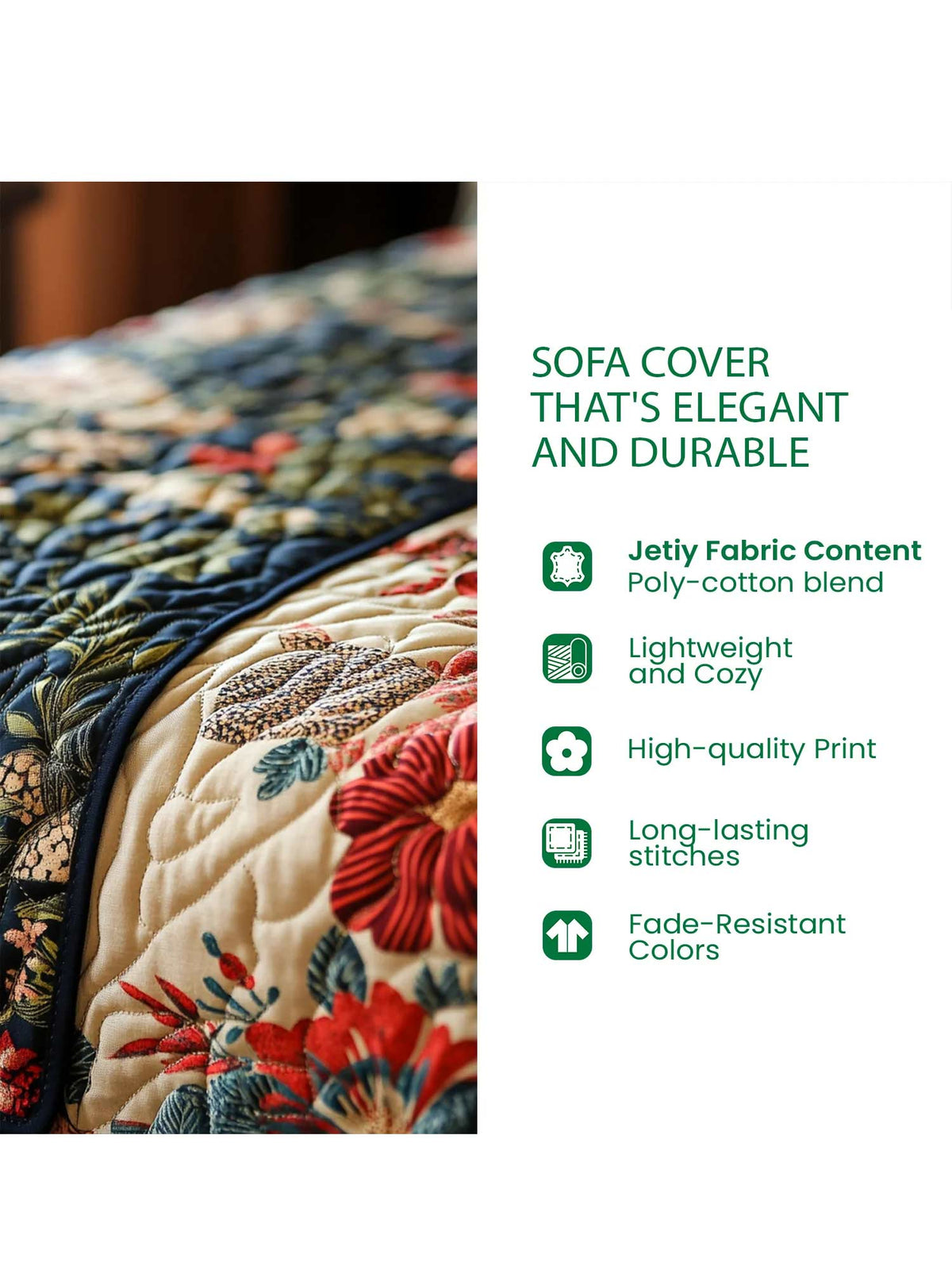 Reading Hollow Quilted Sofa Cover