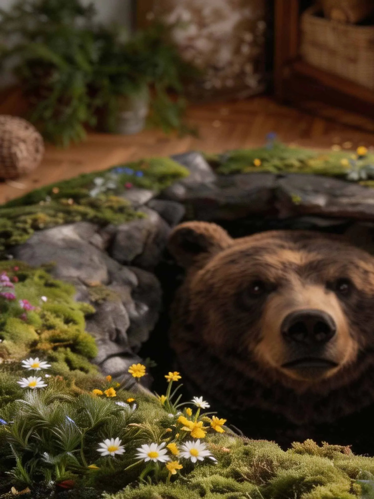 Forest Bear Quilted Round Mat
