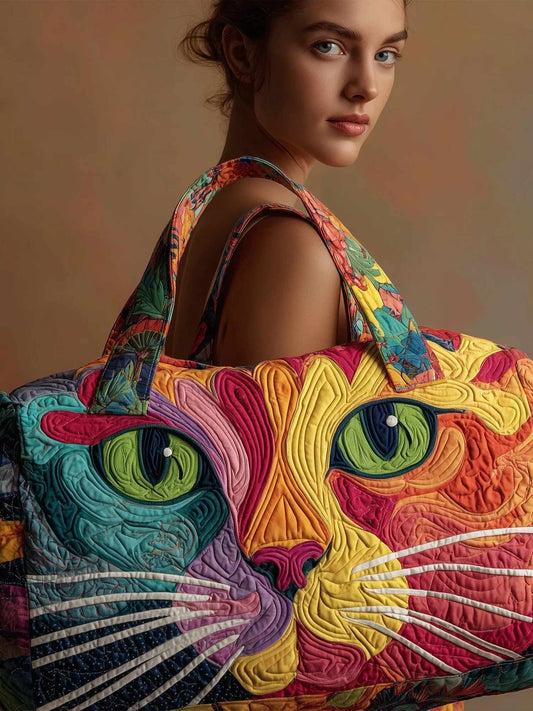 Cat Quilted Duffle Bag