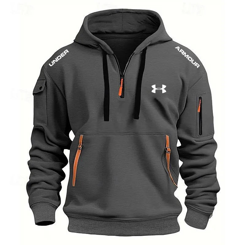 Men's Zipper And Multi Pocket Sport Casual Sweatshirt