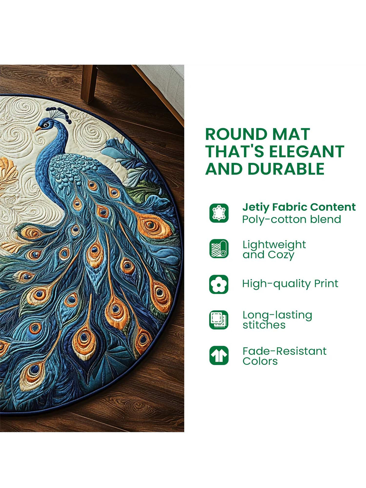 Aqua Koi Round Carpet